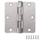 Design House Plain Bearing Door Hinge 3Pack 312 x 312 in 14 in Radius Satin Nickel Steel Removable Pin 181354