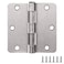 Design House Plain Bearing Door Hinge 3Pack 312 x 312 in 14 in Radius Satin Nickel Steel Removable Pin 181354