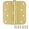 Design House Plain Bearing Door Hinge 3Pack 4 x 4 in 58 in Radius Satin Brass Steel Removable Pin 181578