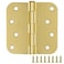 Design House Plain Bearing Door Hinge 3Pack 4 x 4 in 58 in Radius Satin Brass Steel Removable Pin 181578
