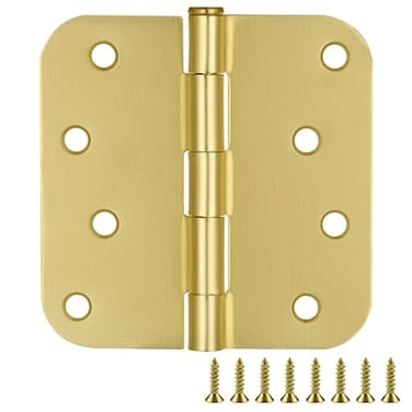 Design House Plain Bearing Door Hinge 3Pack 4 x 4 in 58 in Radius Satin Brass Steel Removable Pin 181578
