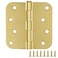 Design House Plain Bearing Door Hinge 3Pack 4 x 4 in 58 in Radius Satin Brass Steel Removable Pin 181578