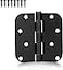 KNOBWELL 3 Pack 8Hole 58Inch Radius Door Hinges for Interior and Exterior Door Use 4Inch by 4Inch Matte Black Door Hinges No Squeak