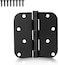 KNOBWELL 3 Pack 8Hole 58Inch Radius Door Hinges for Interior and Exterior Door Use 4Inch by 4Inch Matte Black Door Hinges No Squeak