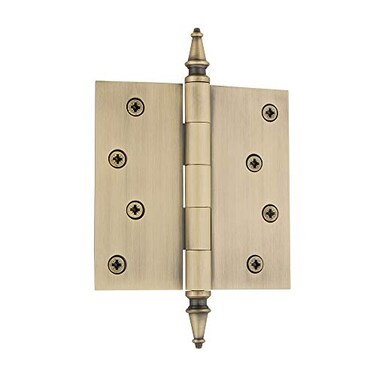 Nostalgic Warehouse Steeple Tip Residential Door Hinge with Square Corners