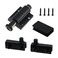 T Tulead Magnetic Catch Latch Glass Door Hardware ABS Black Hinge Latch with Clamp Clip Set