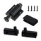 T Tulead Magnetic Catch Latch Glass Door Hardware ABS Black Hinge Latch with Clamp Clip Set