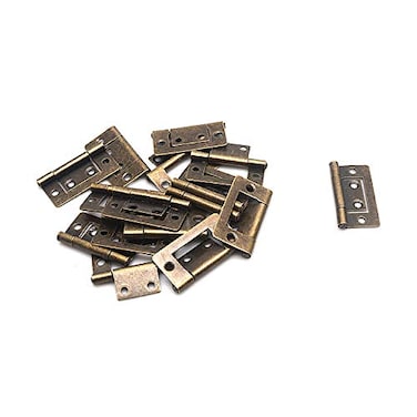 FarBoat 20Pcs Antique Flush Hinges Bifold NonMortise Iron Hardware for Woodboxes Wood Chest Suitcase Show Cases 15x08in Bronze