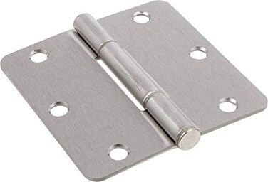 Hardware Essentials 854323 Smooth Corner Satin Nickel SqueakProof Door Hinges 312 5 Pack
