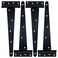 HLMOptimo Heavy Duty T Hinge Tee T Strap Shed Gate Barn Fence Door Hinge Wrought Rustproof All Size Black 4 pcs 12 inch