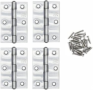 ZAQW 4Pcs Stainless Steel 3inch Thick Hinges Door and Window Hinges are Equipped with 24Pcs Stainless Steel Screws