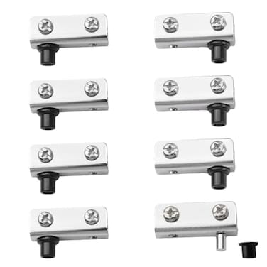 UFURMATE Glass Door Hinge 8Pcs Frameless Glass Door Pivot Hinges Clamp Adjustable Cabinet Pivot Hinge Clip Replacement Kit Fit for 36mm FreeSwinging Glass Door