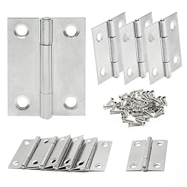 Zorveiio 2 Inch Nickel Door Hinges 10 Pcs Stainless Steel Folding Butt Hinges with Screws