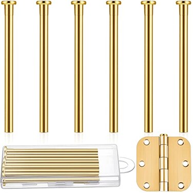 Ferraycle 6 Pack Hinge Pins for Doors 35 Inches Hinge Pin Oil Rubbed Bronze Door for Interior Security ReplacementGold