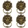 GENHAKON 4 PCS 63 Inch Classical Lion Door Knocker Antique Bronze Lion Door Handle Classical Cabinet Ring Knob Matte Antique Bronze Hardware with Screws Euro Decorative Door Knocker