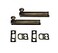 QCAA Solid Brass Surface Bolt 4 Antique Brass Brushed 2 Pack Made in Taiwan