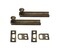 QCAA Solid Brass Surface Bolt 4 Antique Brass Brushed 2 Pack Made in Taiwan