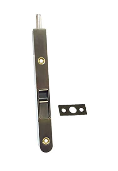 QCAA Flush Bolt 7 Solid Brass Face Plate Brushed Antique Brass 1 Pack Made in Taiwan