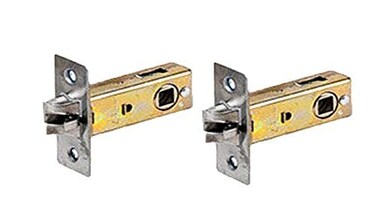 Boxonly 2PCS Forked Tubular Mortice Latch with Door Stopper 70mm Stainless Steel Door Latch Sprung Lever Door Handles