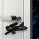 INIRET Black Adjustable Heavy Duty Portable Door LockSecurity Device for Enhanced Safetyfor HomeTravelHotelsApartments Prevents Unauthorized EntryNo DrillSilicone Protector Caps Included