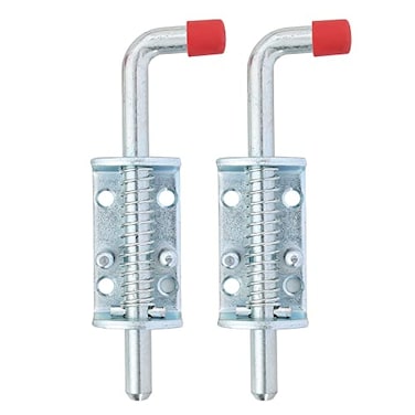 NATGAI Metal Lock Barrel Bolt Spring Loaded Locking Latch 65 Long wGrip Heavy Duty for Gate Shed Door Tailgate Trailer Garage 2 Silver