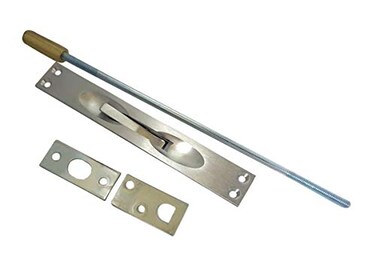 QCAA Solid Brass Extension Flush Bolt with Rod 12 Satin Chrome 1 Pack Made in Taiwan
