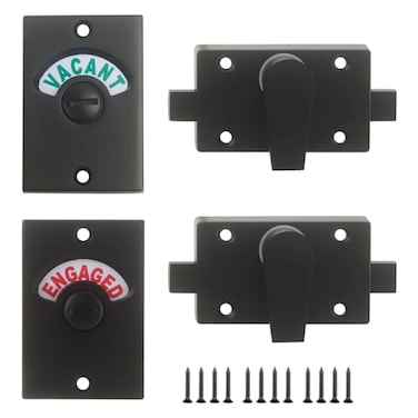 ULWSKY Latch Indicating LockLatch Indicator BoltPrivacy Partition Indicator Lock with Occupancy IndicatorToilet Public Toilet Bathroom Stall Door Latch Lock Black2pcs