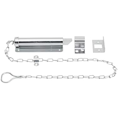 National Hardware N150771 V820 Chain Bolt 6 in Zinc Plated Door Security Lock Latch for inSwinging Doors Cold Rolled Steel Construction Right or Left Hand Application
