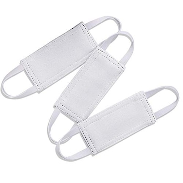 PONY DANCE Baby Door Latch Cover Closer Nursery Door Silencer with Strong Elastic Straps Thick Solid Cushion for Noise Reduction Prevents Slamming 3 Pieces 4W x 2L Inches Greyish White