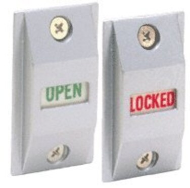 CRL Satin Aluminum Finish OpenLocked Lock Indicator Set Slide Down OPEN