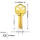 WAH YUE Brass Finish Key Blanks KW1 Uncut Blank Keys Pack of 50 Keys