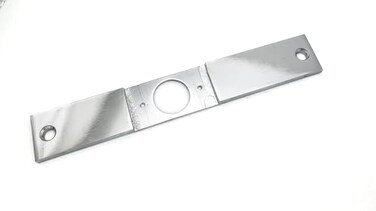 TUFF STRIKE Mortise CutOut Conversion Plate 8 x 114 Mortise 86 Prep to Cylindrical 161 Prep Brushed Chrome