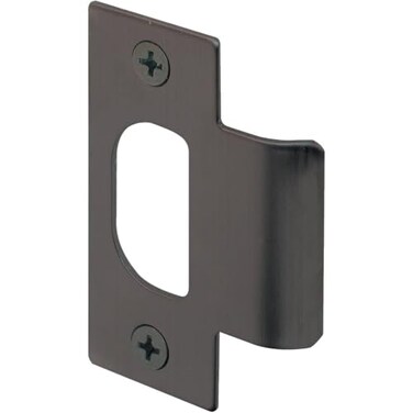 PRIME-LINE PrimeLine E 2568 Solid Brass Standard Tstrike Door Strike Plate 218 in Hole Spacing Classic Bronze Plated Single Pack