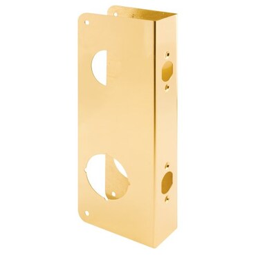 PRIME-LINE PrimeLine U 9931 Brass Lock and Door Reinforcement Plate for 134 In Thick Doors Brass Finish Single Pack