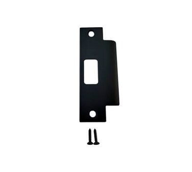 QCAA Stainless Steel Extended Replacement Lock Strike Plate Round Corner 478 for Deadbolt Matte Black 1 Pack Made in Taiwan