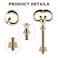 VIDABTE Roll Top Desk Antique Brass Plated Hollow Lock KeyKY8 D1902 ROLL TOP Desk Lock Key for Desk Replacement Magnum Antique Brass Plated Keys2 pcs