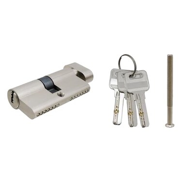 Savagrow 60mm Lock Cylinder with 3 Keys Solid Brass Door Lock Replacement Door Cylinder Locks Silver