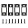 VEEBELL Stainless Steel Deadbolt Strike Plate Square Round Corner Backplate 1 x 214 with 8 Screws Black