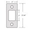 VEEBELL Stainless Steel Deadbolt Strike Plate Square Round Corner Backplate 1 x 214 with 8 Screws Black