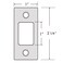 VEEBELL Stainless Steel Deadbolt Strike Plate Square Round Corner Backplate 1 x 214 with 8 Screws Black