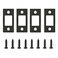 VEEBELL Stainless Steel Deadbolt Strike Plate Square Round Corner Backplate 1 x 214 with 8 Screws Black