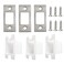 VEEBELL Stainless Steel Deadbolt Strike Plate Square Round Corner Backplate 1 x 214 with dustbox and 6 Screws 3 Pack Stainless Steel