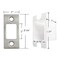 VEEBELL Stainless Steel Deadbolt Strike Plate Square Round Corner Backplate 1 x 214 with dustbox and 6 Screws 3 Pack Stainless Steel