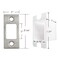 VEEBELL Stainless Steel Deadbolt Strike Plate Square Round Corner Backplate 1 x 214 with dustbox and 6 Screws 3 Pack Stainless Steel