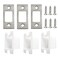 VEEBELL Stainless Steel Deadbolt Strike Plate Square Round Corner Backplate 1 x 214 with dustbox and 6 Screws 3 Pack Stainless Steel
