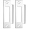 FdcZeyxior 2 PCS Door Strike Plate 478 Zinc Plated Strike Plate Extender Universal Replacement Lock StrikePlate Deadbolt StrikePlate Door Backplate Iron with Brushed Zinc Finish
