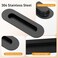 Malimali 6 Inch Oval Black Pocket Door Pull Stainless Steel Finger Flush Pulls for Closet Sliding Barn Door Handle Hardware 2 Pack