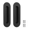 Malimali 6 Inch Oval Black Pocket Door Pull Stainless Steel Finger Flush Pulls for Closet Sliding Barn Door Handle Hardware 2 Pack