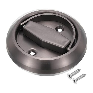 PATIKIL Recessed Sliding Door Pulls Handles 304 Stainless Steel Round Hidden Closet Finger Flush Knob with Screws for Door Drawer Wardrobe Grey