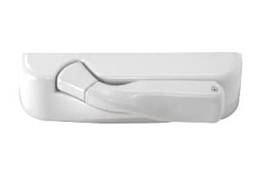CRL CR Laurence Truth Encore Folding Handle and Cover Die Cast Zinc Folding Handle with Plastic Cover White Finish 5516 Length 158 Height 1516 Width Right Hand Fits Casement Operator
